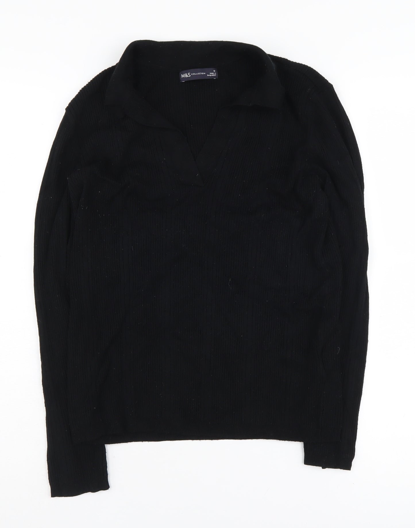 Marks and Spencer Women's Black V-Neck Pullover Jumper, Size 12