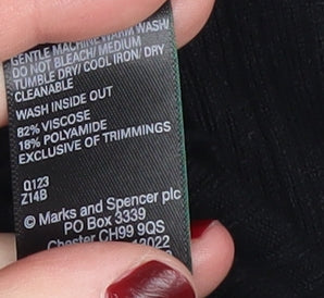 Marks and Spencer Women's Black V-Neck Pullover Jumper, Size 12