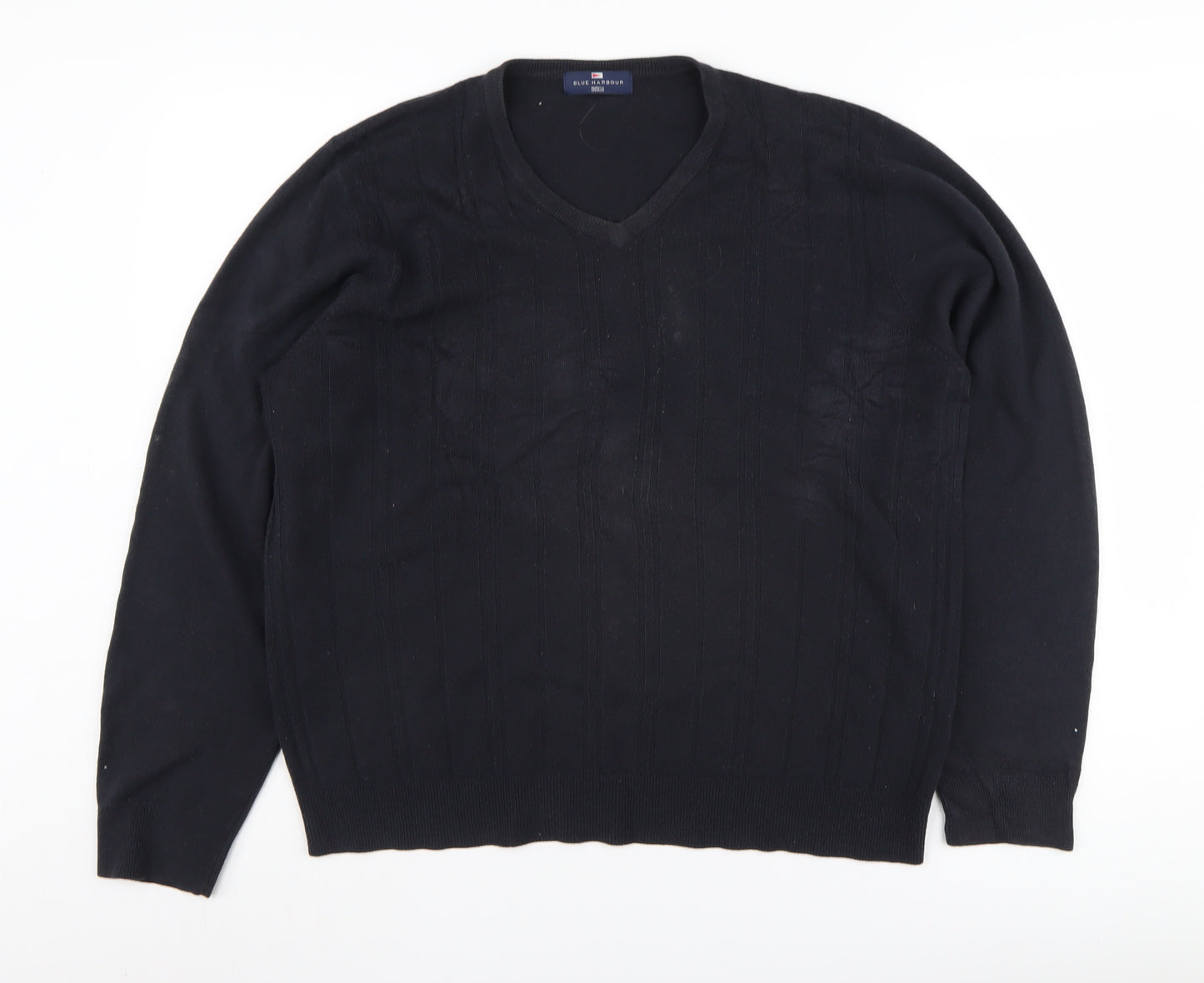 Marks and Spencer Men's Black V-Neck Jumper L