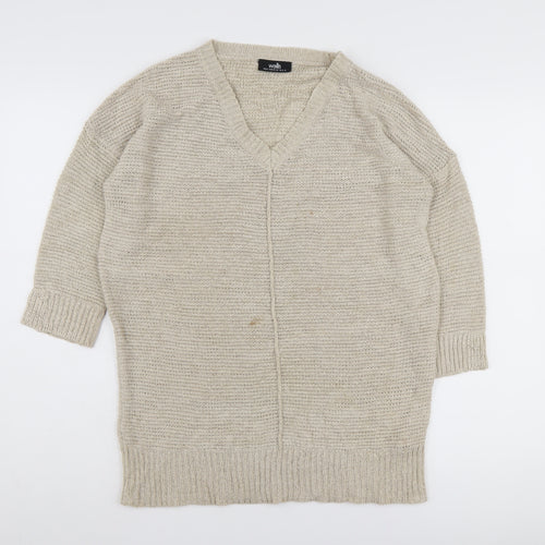 Wallis Women's Beige V-Neck Cardigan M