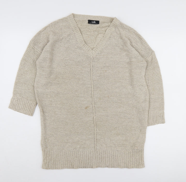 Wallis Women's Beige V-Neck Cardigan M