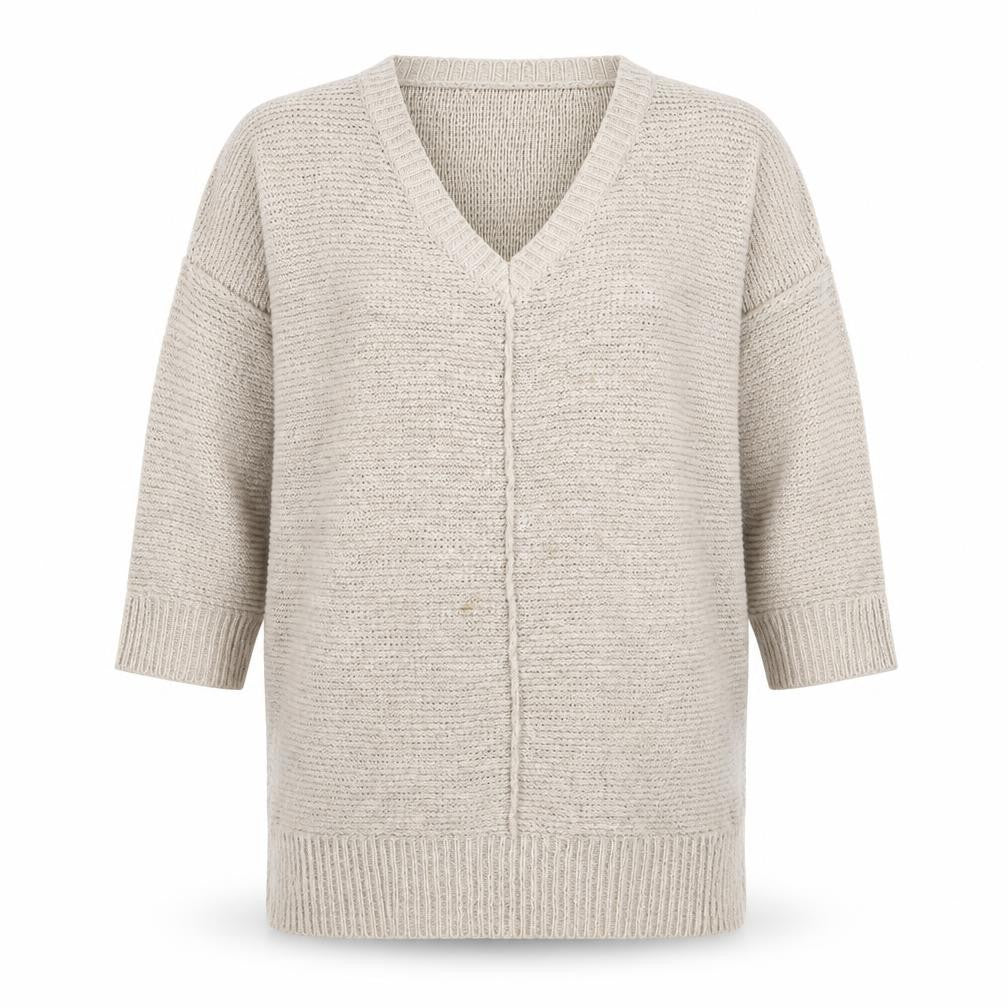 Front view of Wallis Women's Beige V-Neck Cardigan M