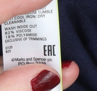 Marks and Spencer Women's Blue Cardigan, Size S, Viscose Blend