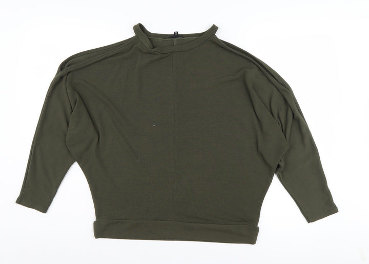 River Island Women's Green Mock Neck Jumper