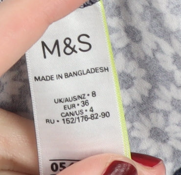 Marks and Spencer Women's Black Floral Long Sleeve Top