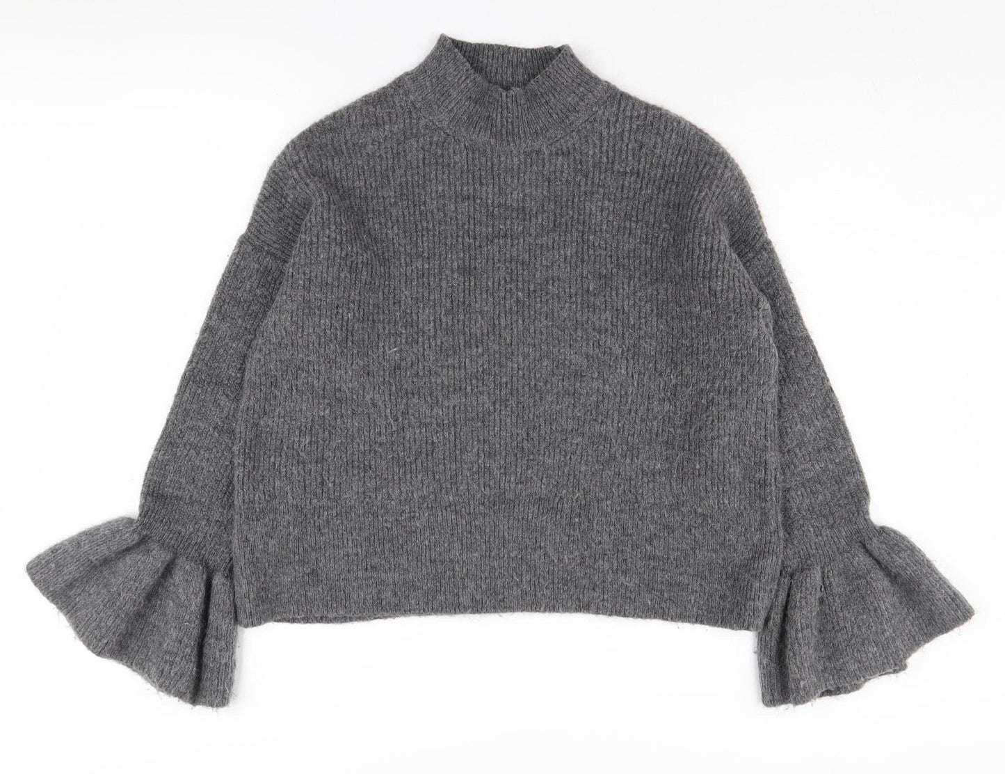 Marks and Spencer Women's Grey Mock Neck Pullover Jumper