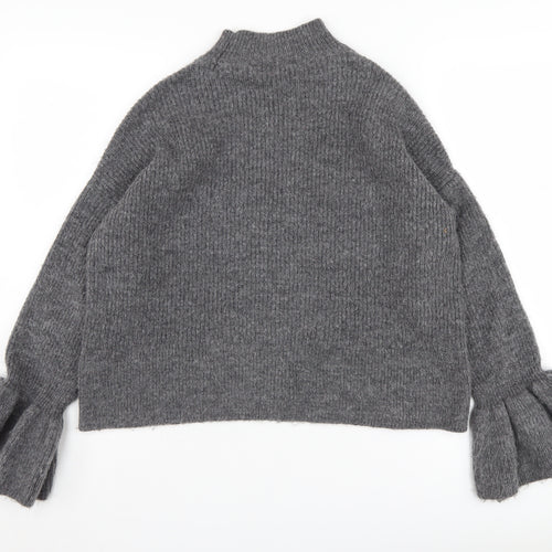 Marks and Spencer Women's Grey Mock Neck Pullover Jumper