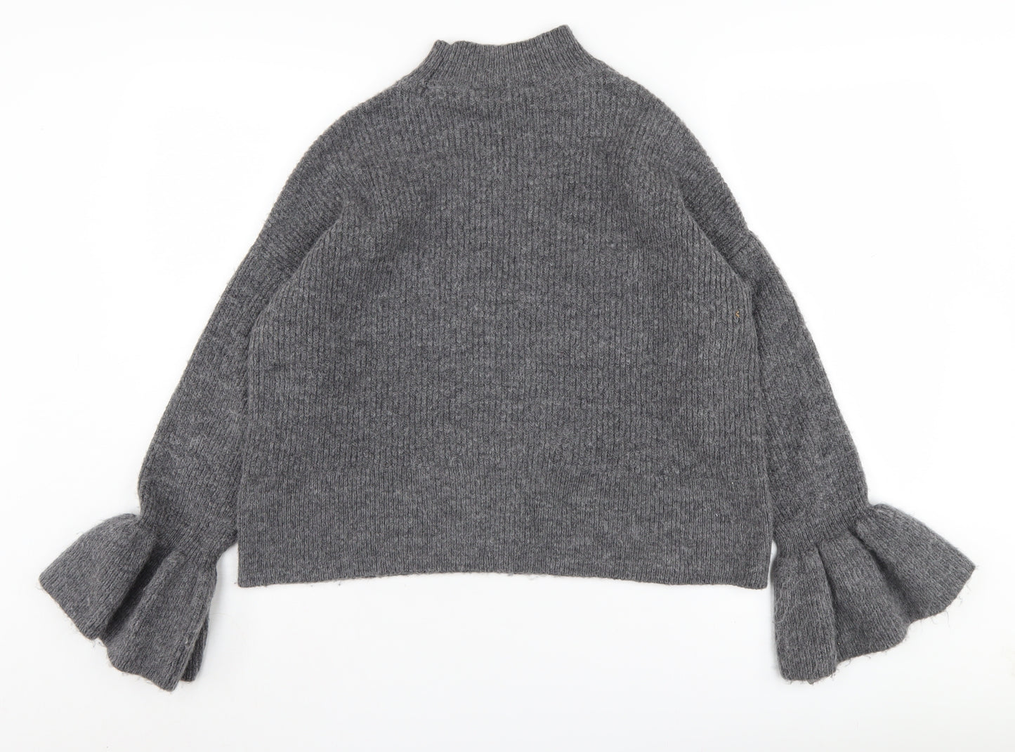 Marks and Spencer Women's Grey Mock Neck Pullover Jumper