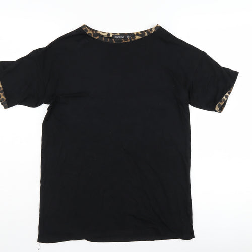 Boohoo Women's Black Basic T-Shirt Size 10
