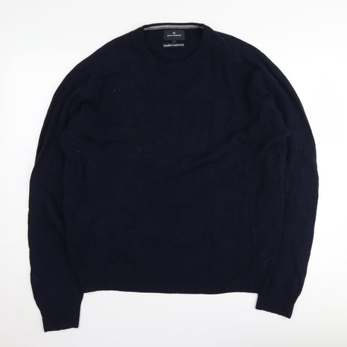 Marks and Spencer Men's Blue Wool Pullover L