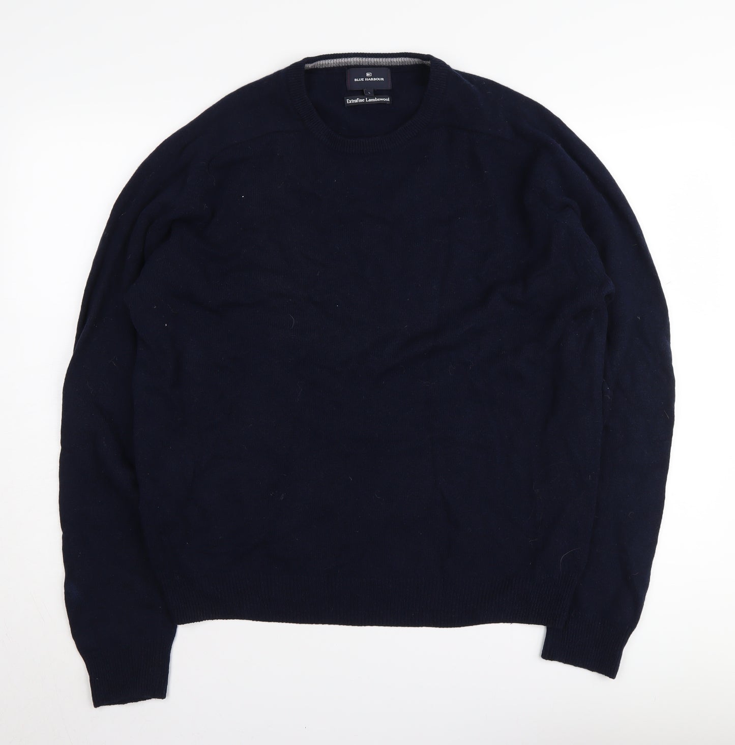 Marks and Spencer Men's Blue Wool Pullover L