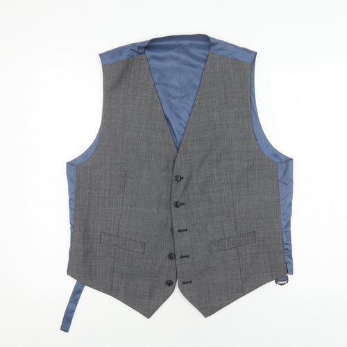Marks and Spencer Men's Grey Waistcoat L Wool Blend Elegant