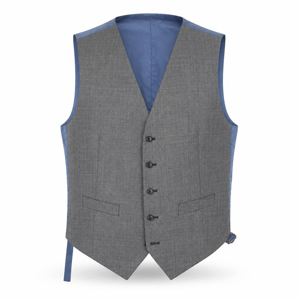 Front view of Marks & Spencer Men's Grey Waistcoat L Wool Blend Elegant