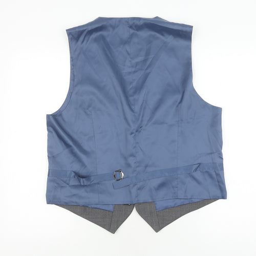 Marks and Spencer Men's Grey Waistcoat L Wool Blend Elegant