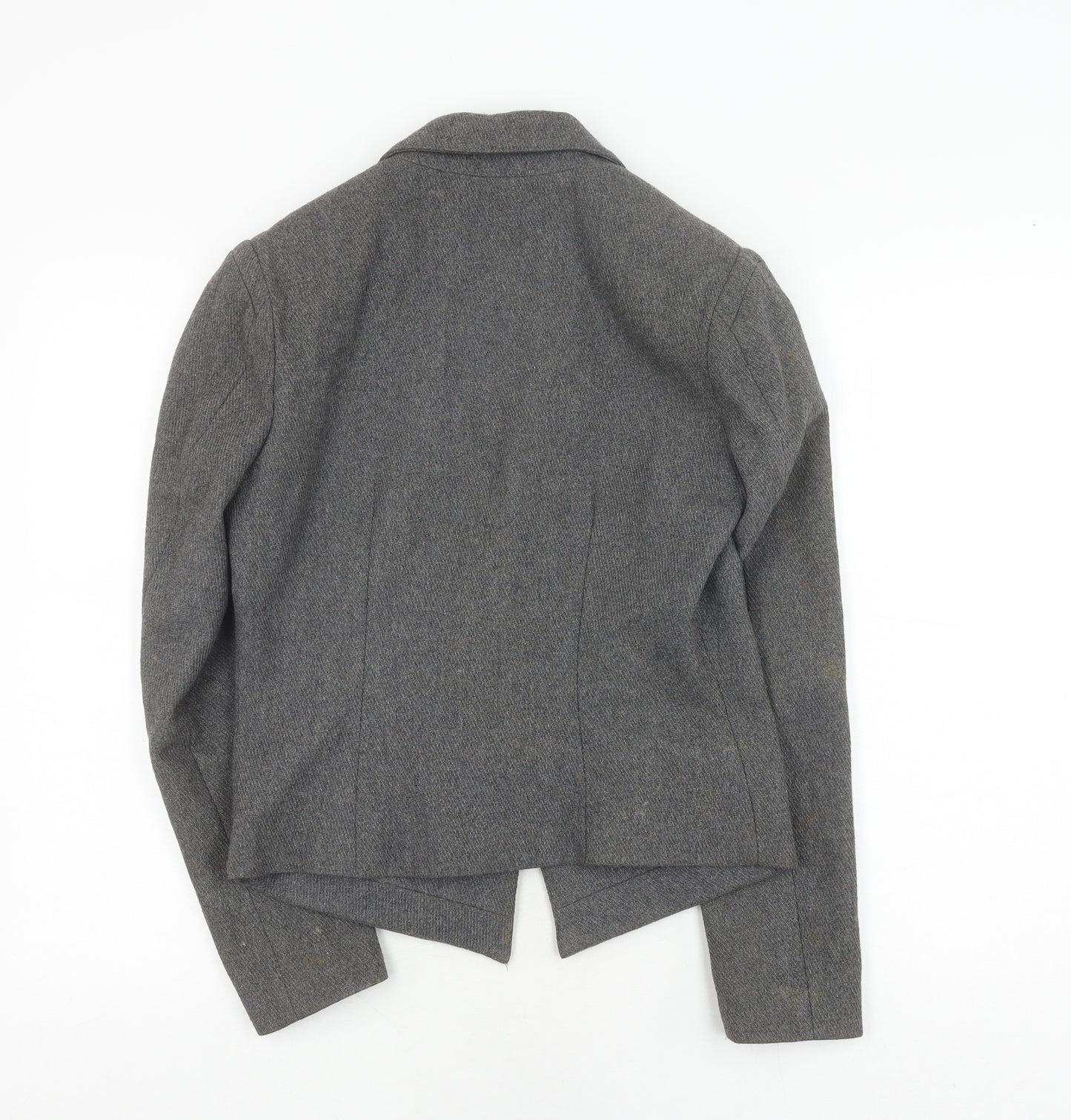 Warehouse Women's Grey Wool Blazer - Size 10, Elegant Business Wear