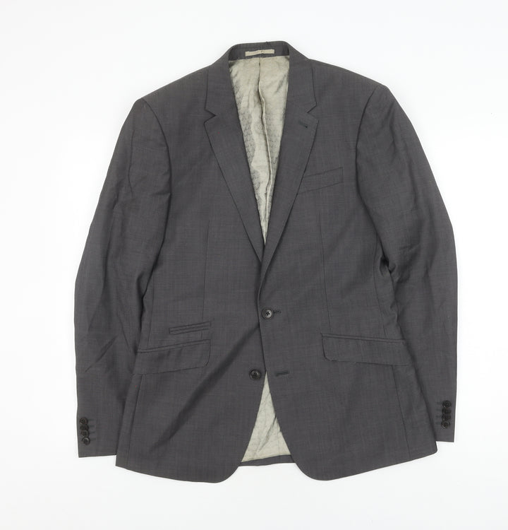 Next Men's Grey Wool Blazer, 38R, Business Formal