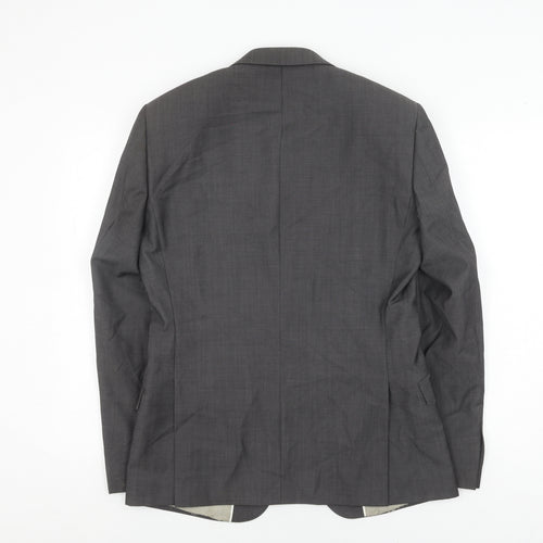 Next Men's Grey Wool Blazer, 38R, Business Formal