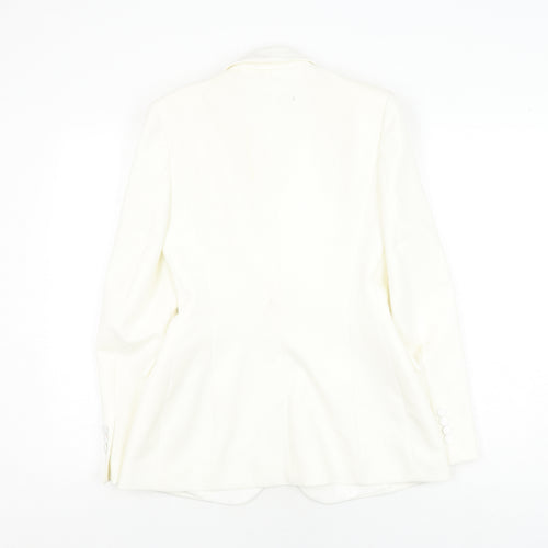 Zara Women's White XS Blazer, Formal, Shawl Lapel