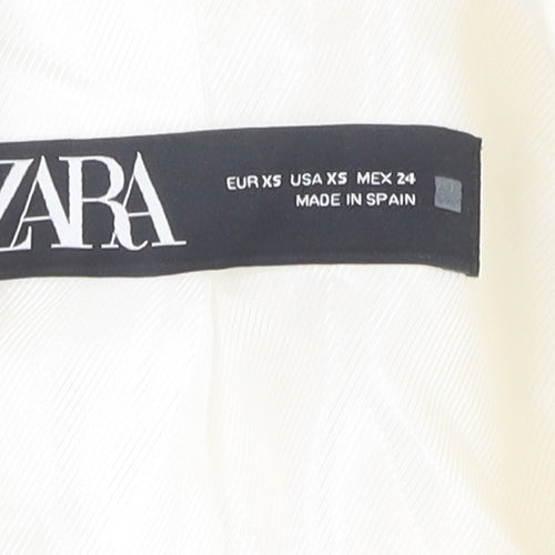 Zara Women's White XS Blazer, Formal, Shawl Lapel