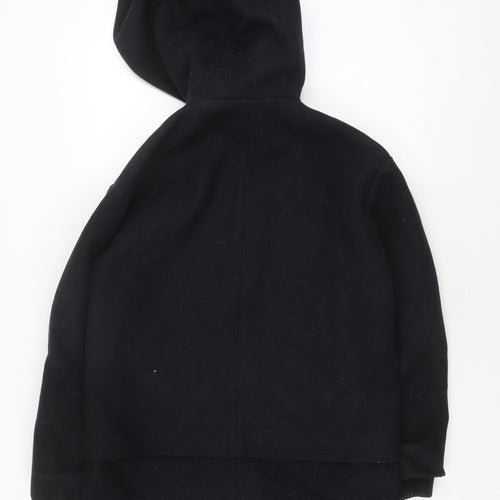 Topshop Black Hooded Women's Jacket Size 8 Zip Casual