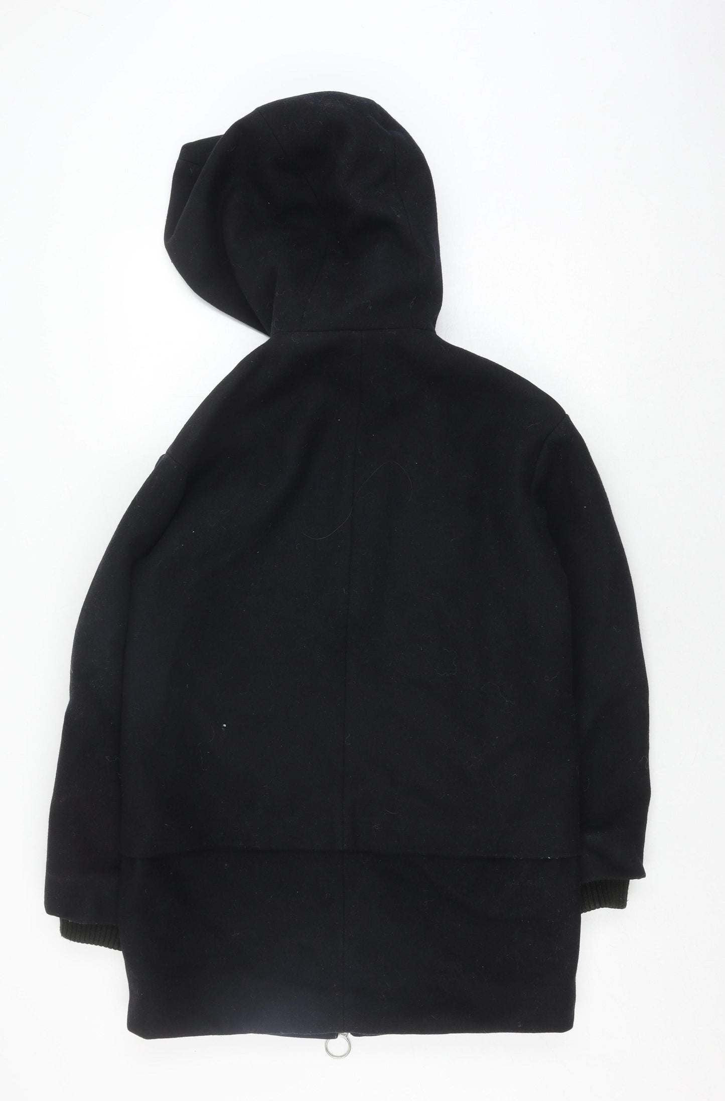 Topshop Black Hooded Women's Jacket Size 8 Zip Casual