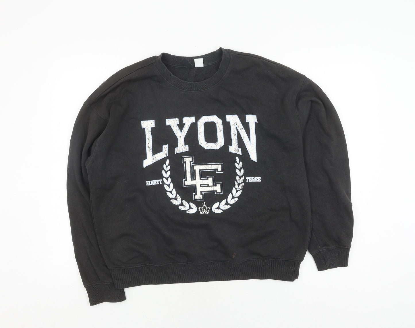 H&M Unisex Black Pullover Sweatshirt M