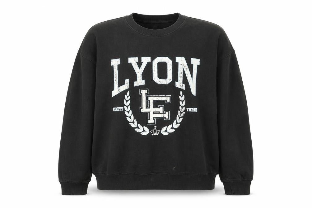 Front view of H&M unisex black pullover sweatshirt m