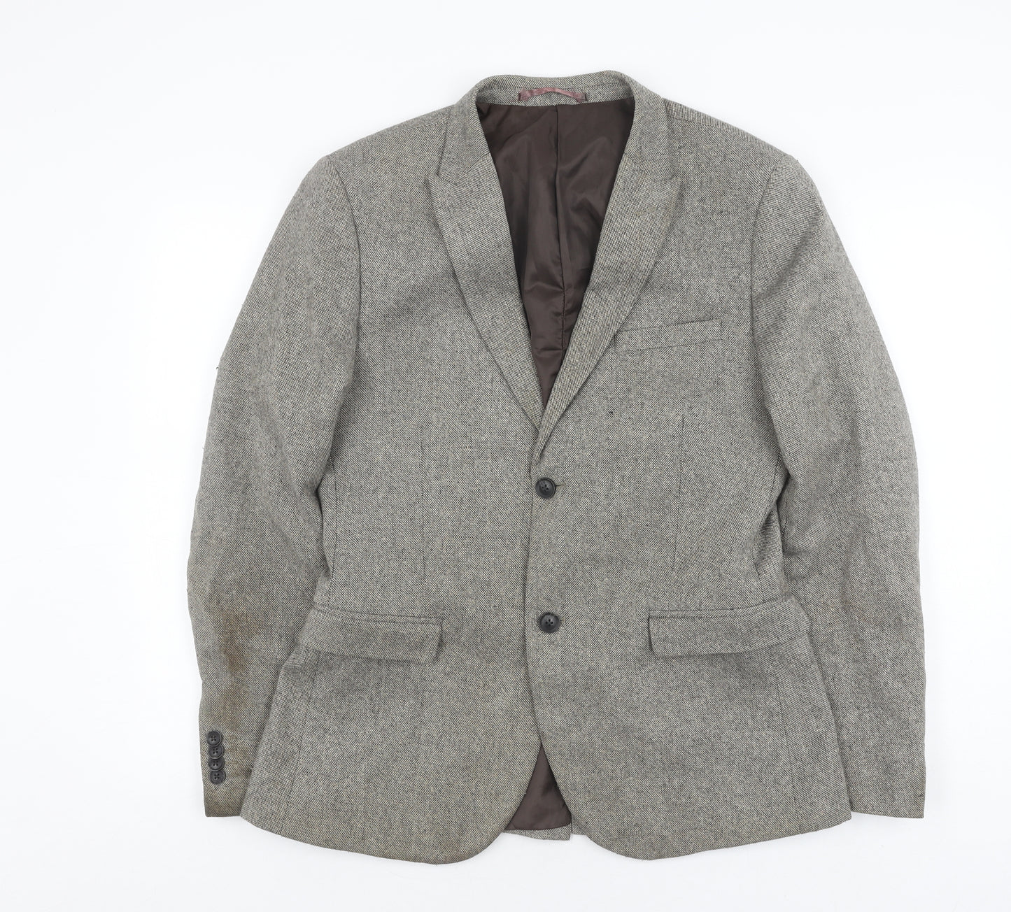 Topman Men's Grey Wool Blend Blazer Size 40R