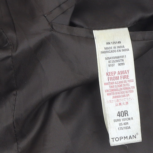 Topman Men's Grey Wool Blend Blazer Size 40R