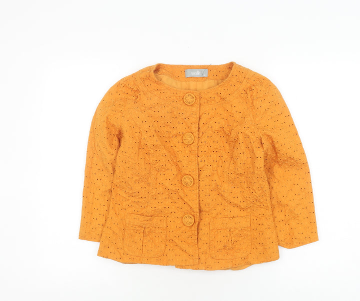 Wallis Women’s Orange Tunic Blouse, Size 12, Vintage Style