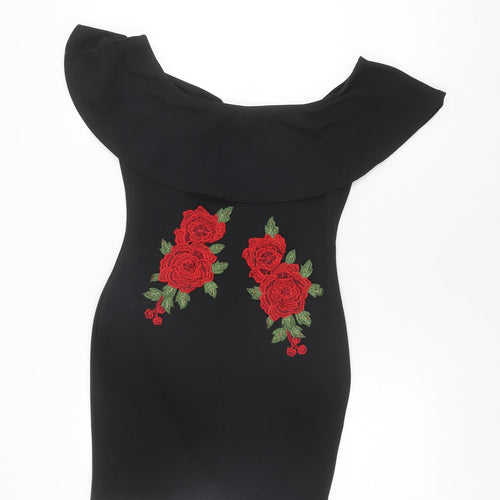 Boohoo Women's Black Bodycon Dress Size 10