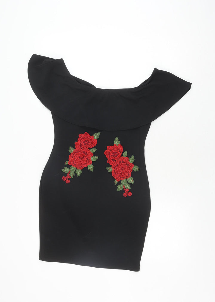 Boohoo Women's Black Bodycon Dress Size 10