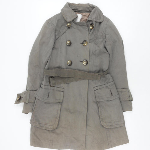 Zara Women's Grey Trench Coat S Classic Belted