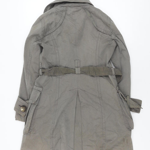 Zara Women's Grey Trench Coat S Classic Belted