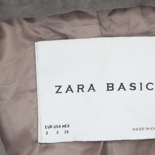 Zara Women's Grey Trench Coat S Classic Belted
