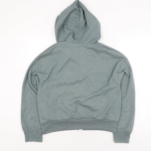 Bershka Women's Green Full Zip Hoodie Size L
