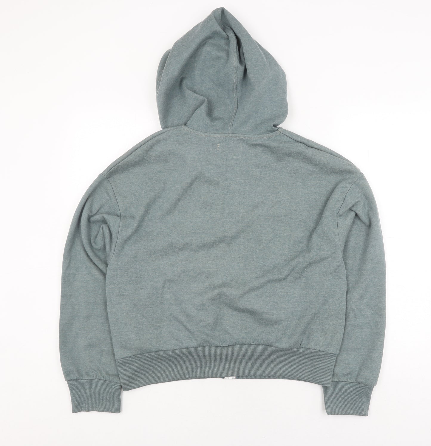 Bershka Women's Green Full Zip Hoodie Size L
