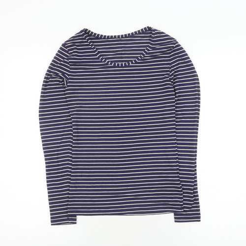 Marks and Spencer Women's XL Blue Striped Jersey T-Shirt