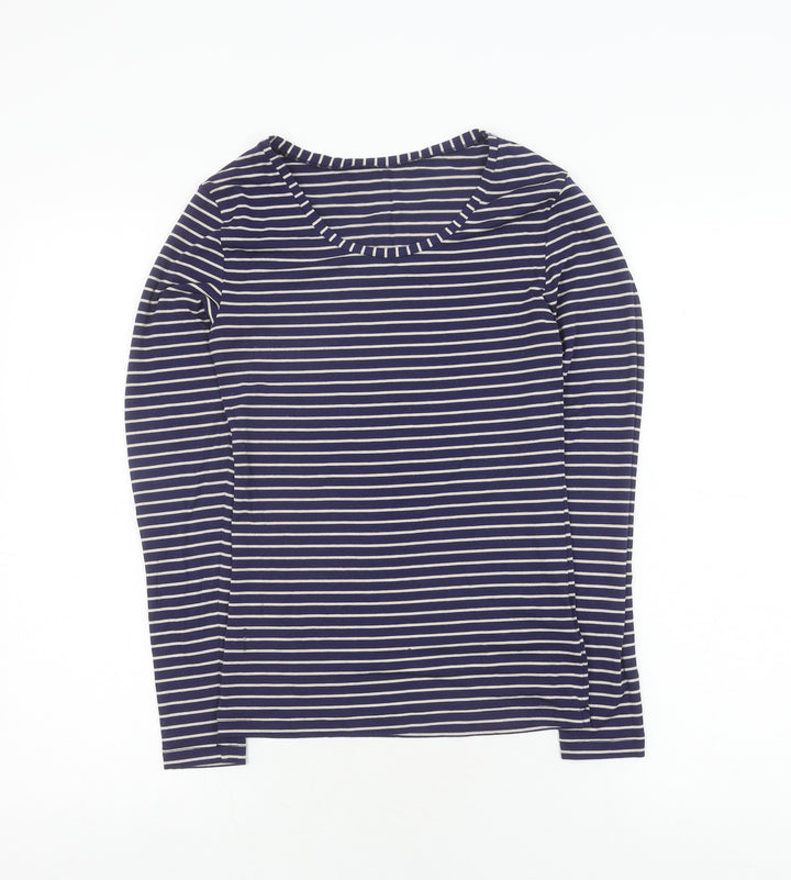 Marks and Spencer Women's XL Blue Striped Jersey T-Shirt