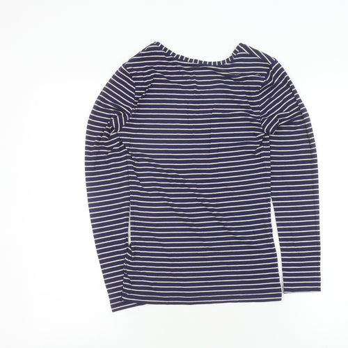 Marks and Spencer Women's XL Blue Striped Jersey T-Shirt