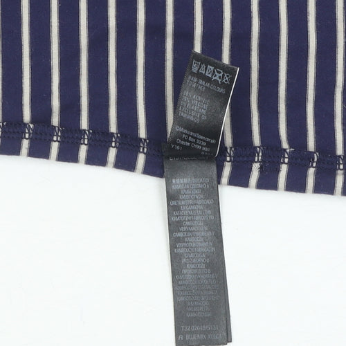 Marks and Spencer Women's XL Blue Striped Jersey T-Shirt