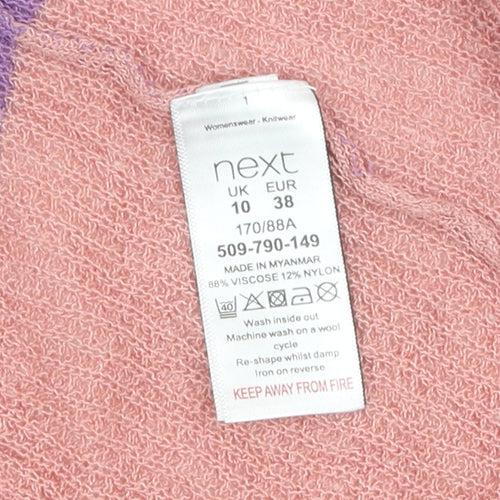 Women's Next Pink Striped Hoodie Cardigan Size 10
