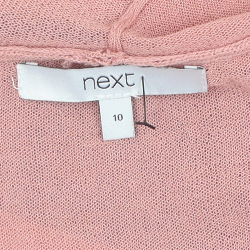 Women's Next Pink Striped Hoodie Cardigan Size 10