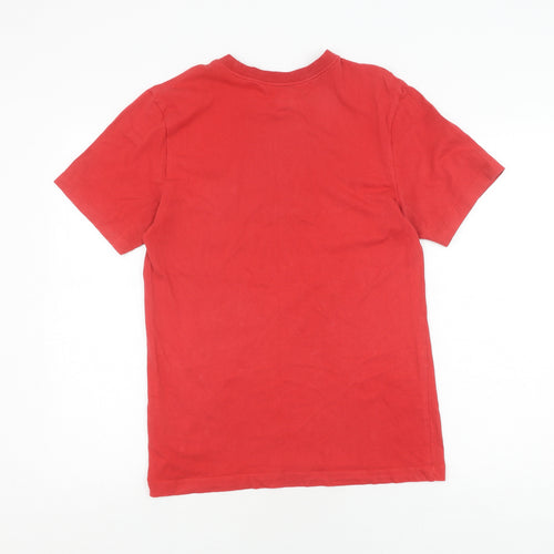 Nike Men's Red Cotton Crew Neck T-Shirt - Size S