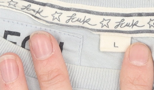 FCUK Men's Blue L T-Shirt, Cotton Crew Neck Short Sleeve