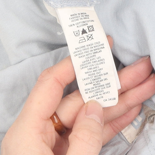 FCUK Men's Blue L T-Shirt, Cotton Crew Neck Short Sleeve