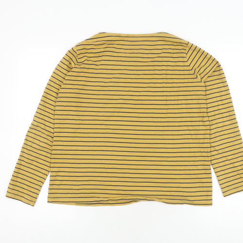 White Stuff Women's Yellow Striped T-Shirt, Size 16