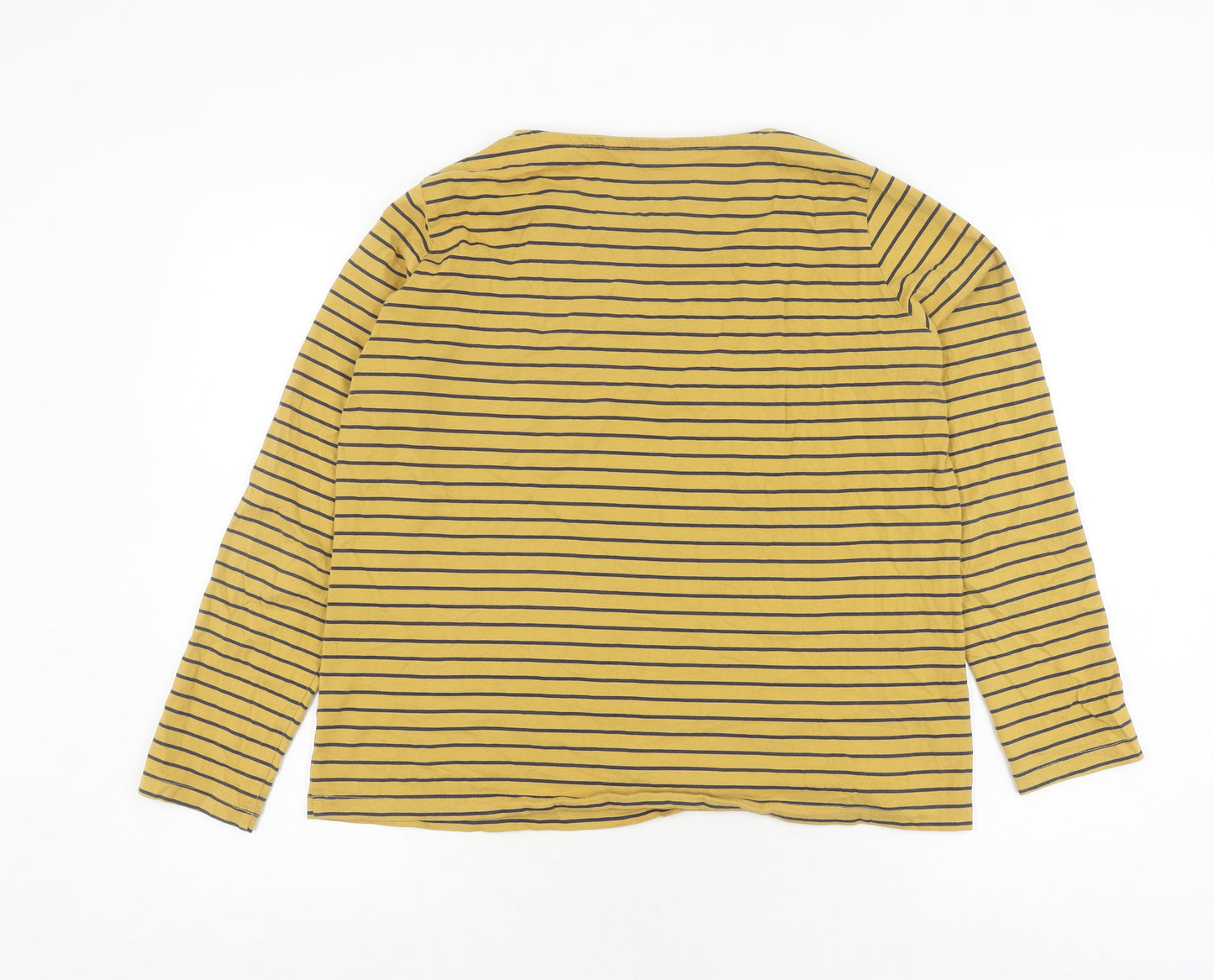 White Stuff Women's Yellow Striped T-Shirt, Size 16