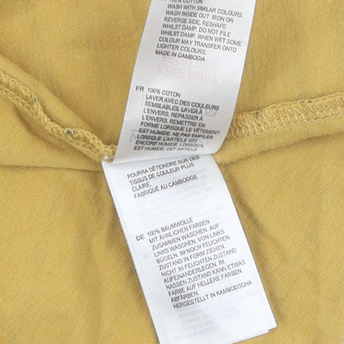 White Stuff Women's Yellow Striped T-Shirt, Size 16