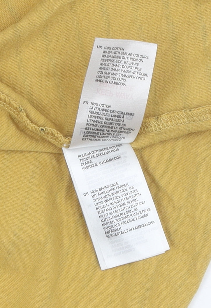 White Stuff Women's Yellow Striped T-Shirt, Size 16